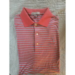 PETER MILLAR Pinehurst Resort 1895 Putter Boy Pink striped golf polo shirt Men M